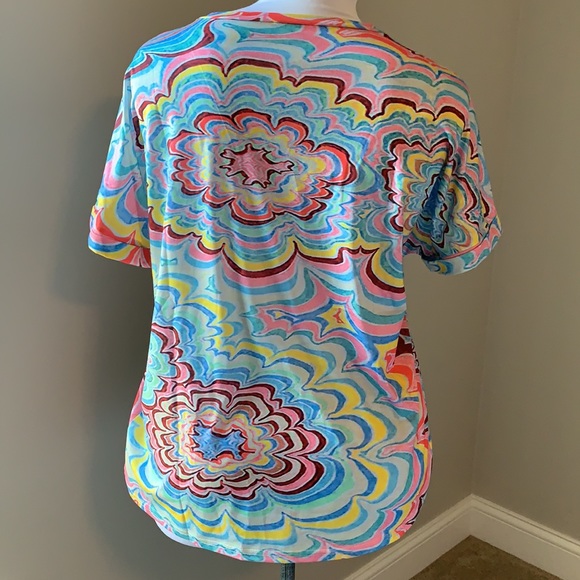 JUSTFASHIONNOW Multi Color Cuffed Sleeve Tee XXL - Picture 2 of 5